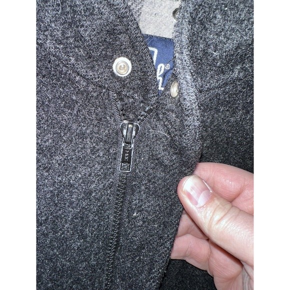 Vintage Woolrich Wool Bomber Jacket M Medium Charcoal Gray Black Plaid Lined - Picture 9 of 15